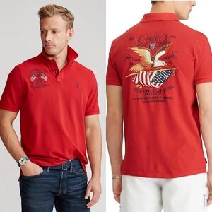 Polo Ralph Lauren L Custom Fit Old Money Americana US Flag Eagle Preppy Polo